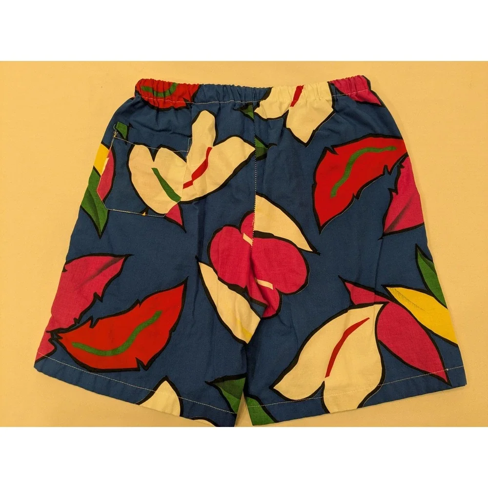 Vintage Bushwacker USA Beach Shorts Mens M Multicolor Floral Hawaiian 80s 90s